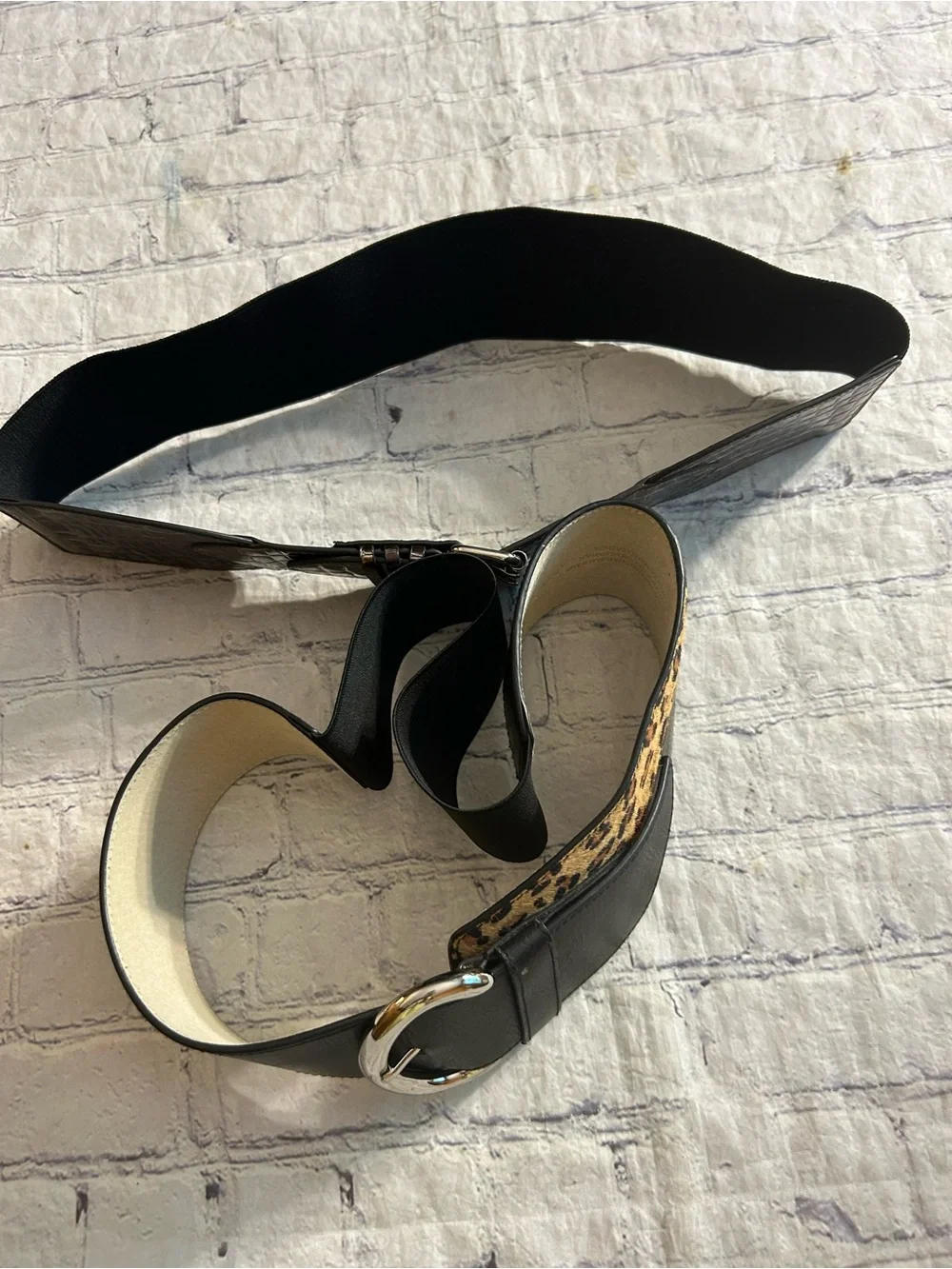 CHICO’S GENUINE HAIRCALF LEATHER WIDE WITH ANIMAL PRINT & FAUX CROC STRETCH WIDE